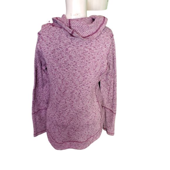 RBX Magenta Waffle Knit Fleece Cowl Neck Activewear Pullover Thumbholes sz M/L - Picture 5 of 8